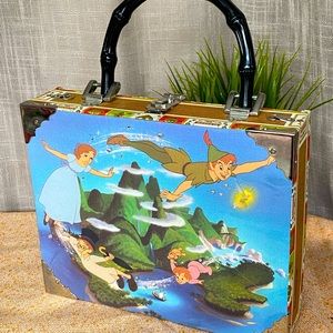 Peter Pan Blossom Wood Cigar Box Purse Pocketbook Bag